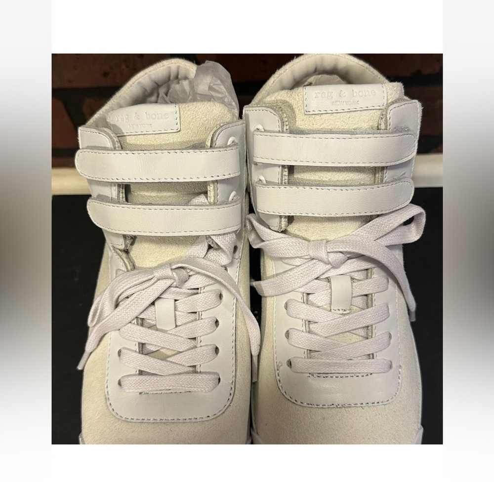 Rag & Bone Nova High Top Sneakers In White Size 9 (39 EU) NEW IN BOX RETAIL $350